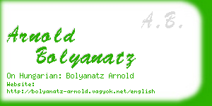 arnold bolyanatz business card